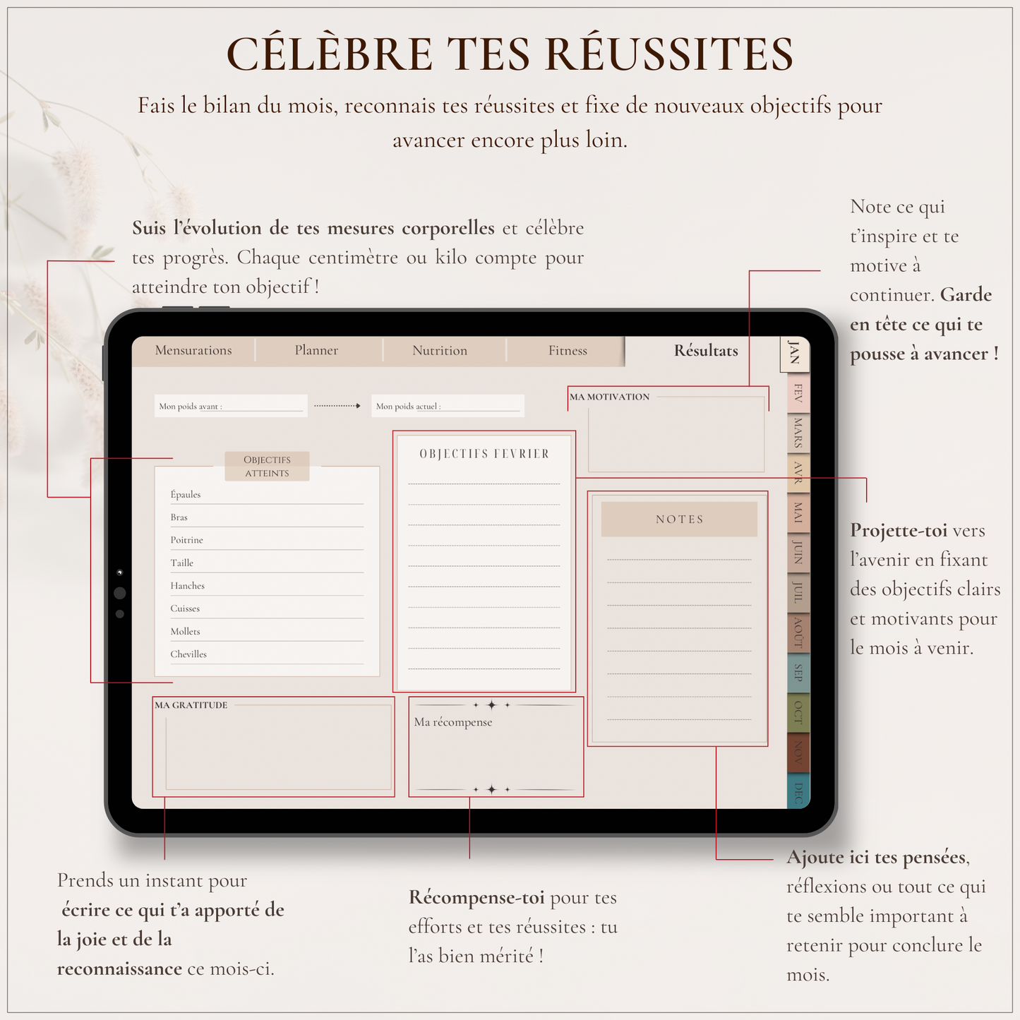 L’atelier du Corps - Planner Fitness & Bien-être - Le Dandy Élégant