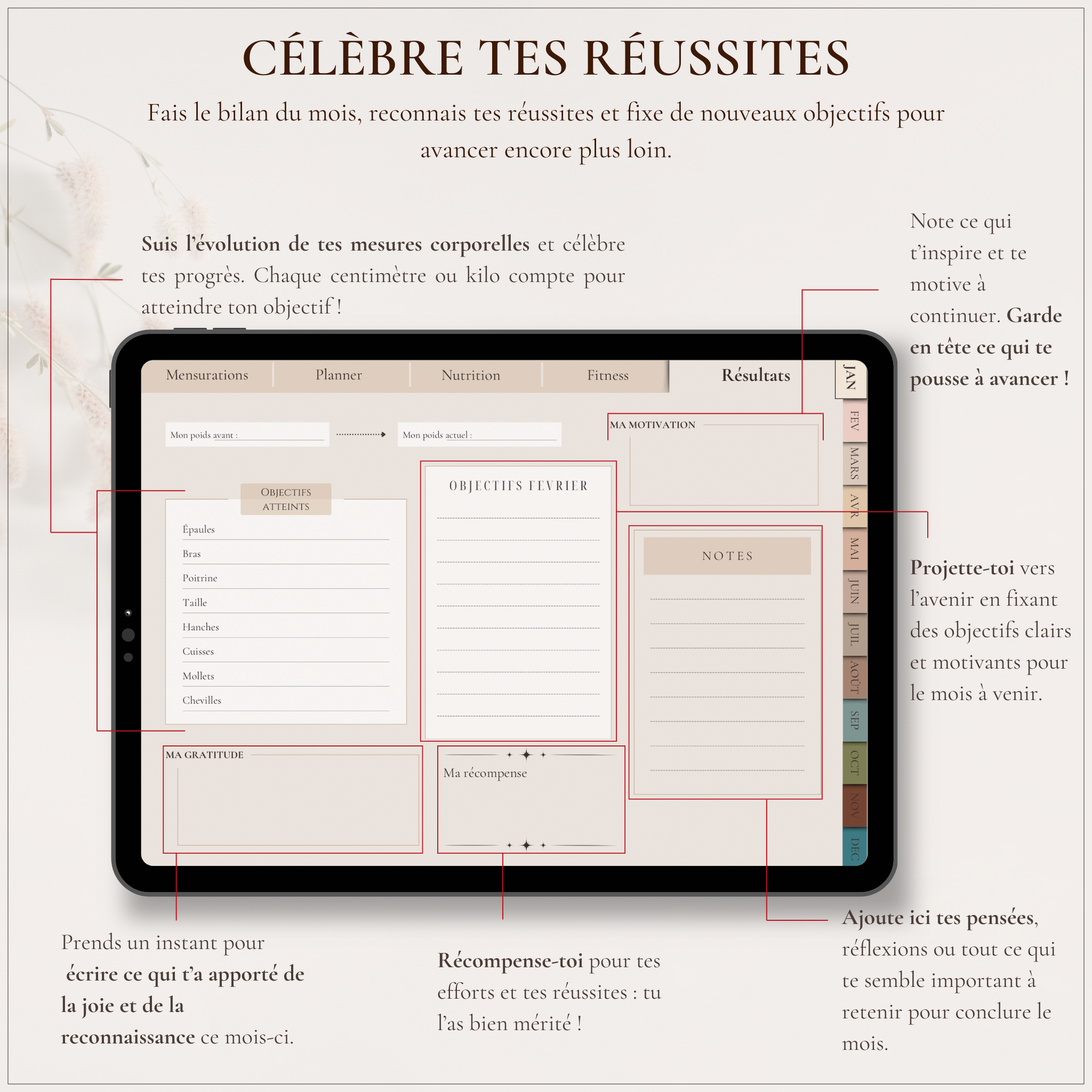 L’atelier du Corps - Planner Fitness & Bien-être - Le Dandy Élégant