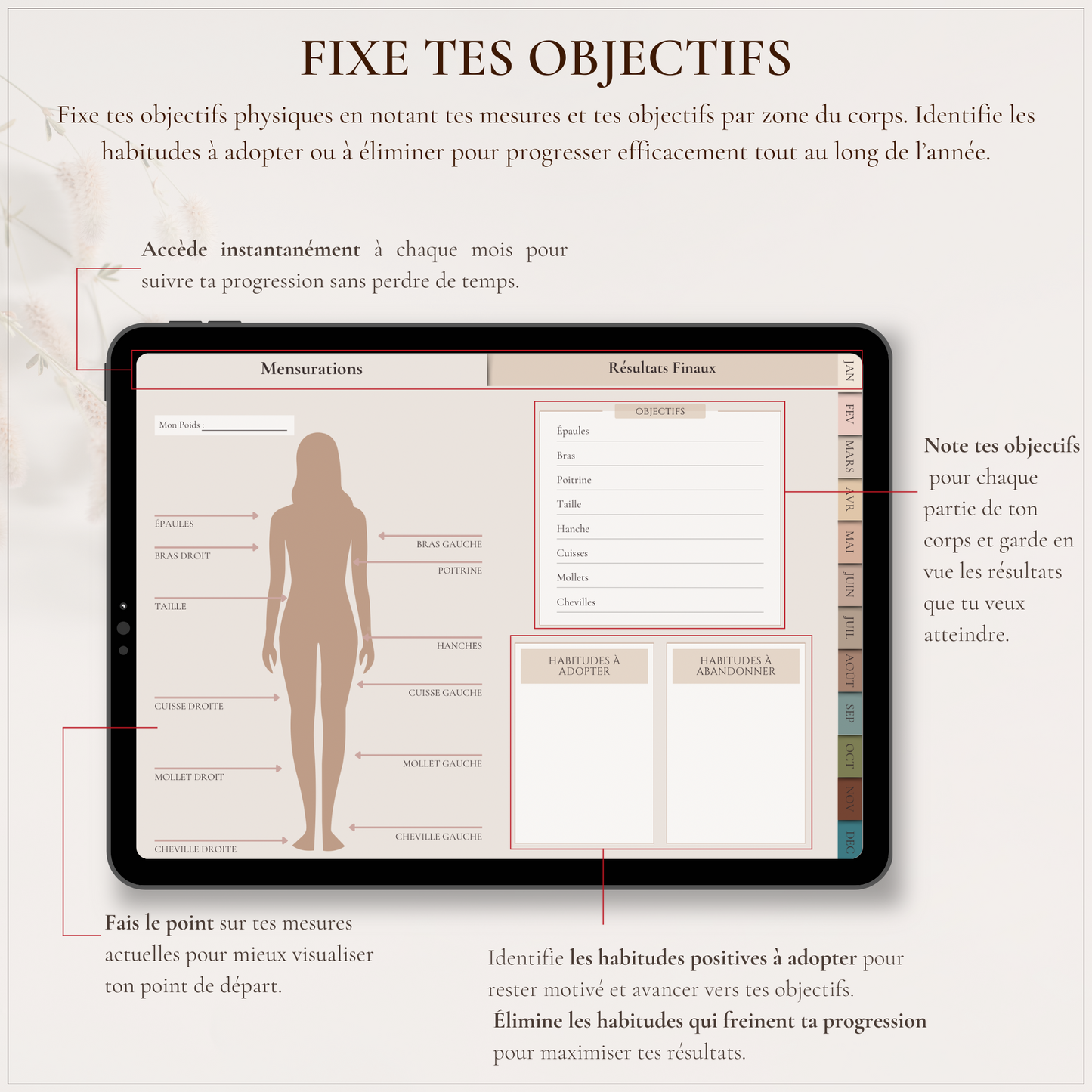 L’atelier du Corps - Planner Fitness & Bien-être - Le Dandy Élégant