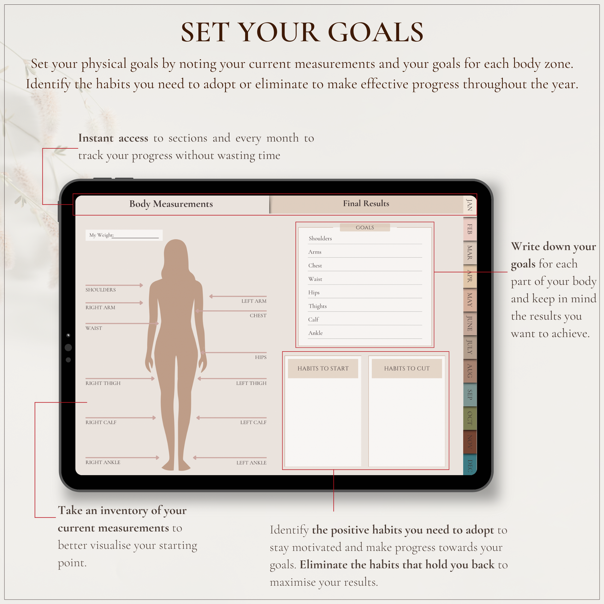 The Body Atelier - Fitness & Wellness Planner - Le Dandy Élégant