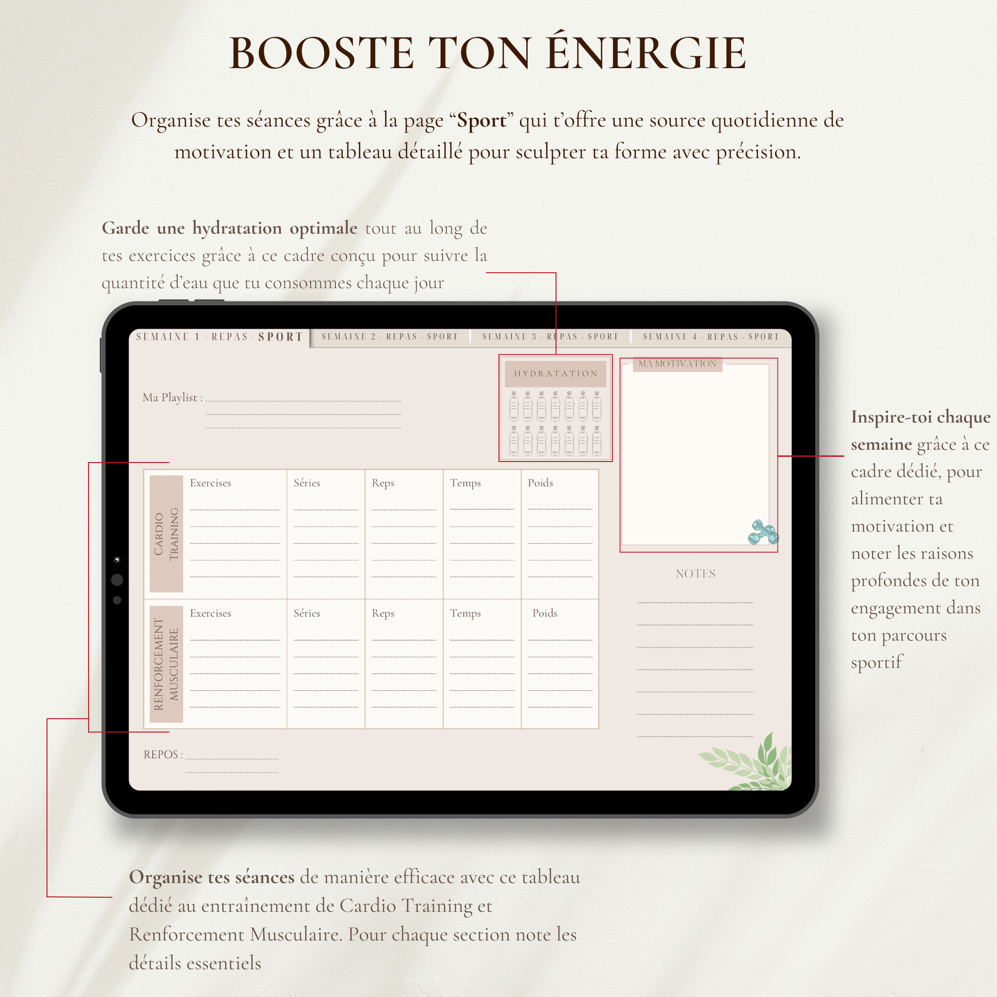 Harmonie Féminine (FR) - Planner Hebdo 4 semaines - Le Dandy Élégant
