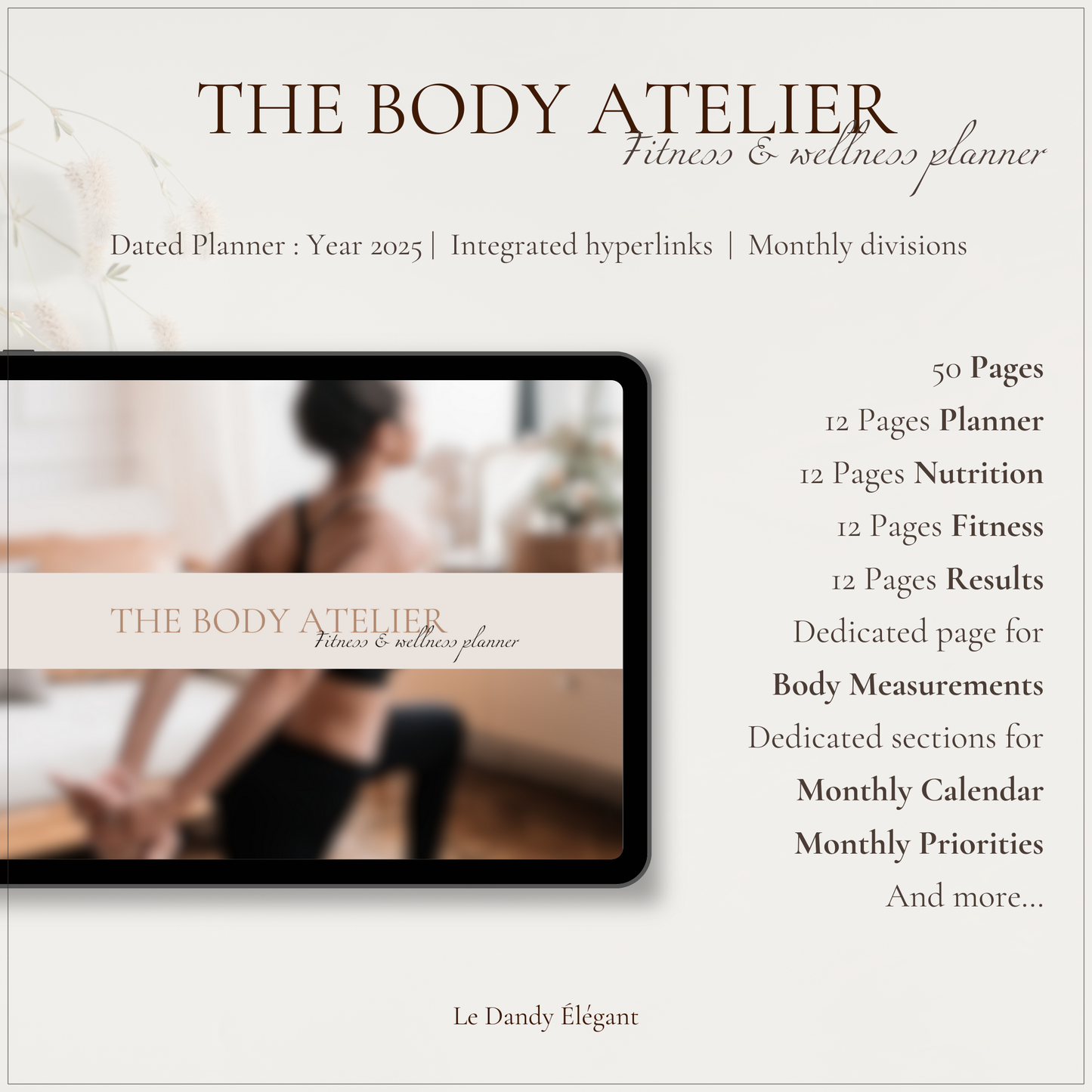 The Body Atelier - Fitness & Wellness Planner - Le Dandy Élégant