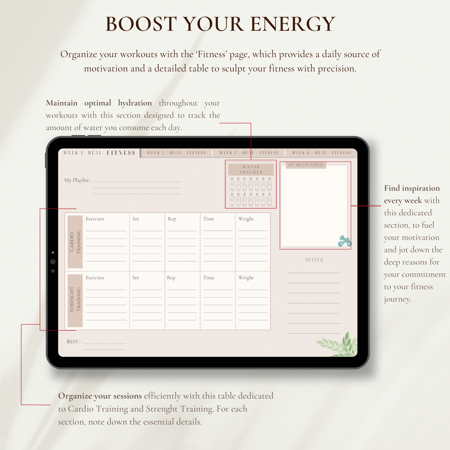 Harmonie Féminine (ENG) - 4-week Weekly Planner - Le Dandy Élégant