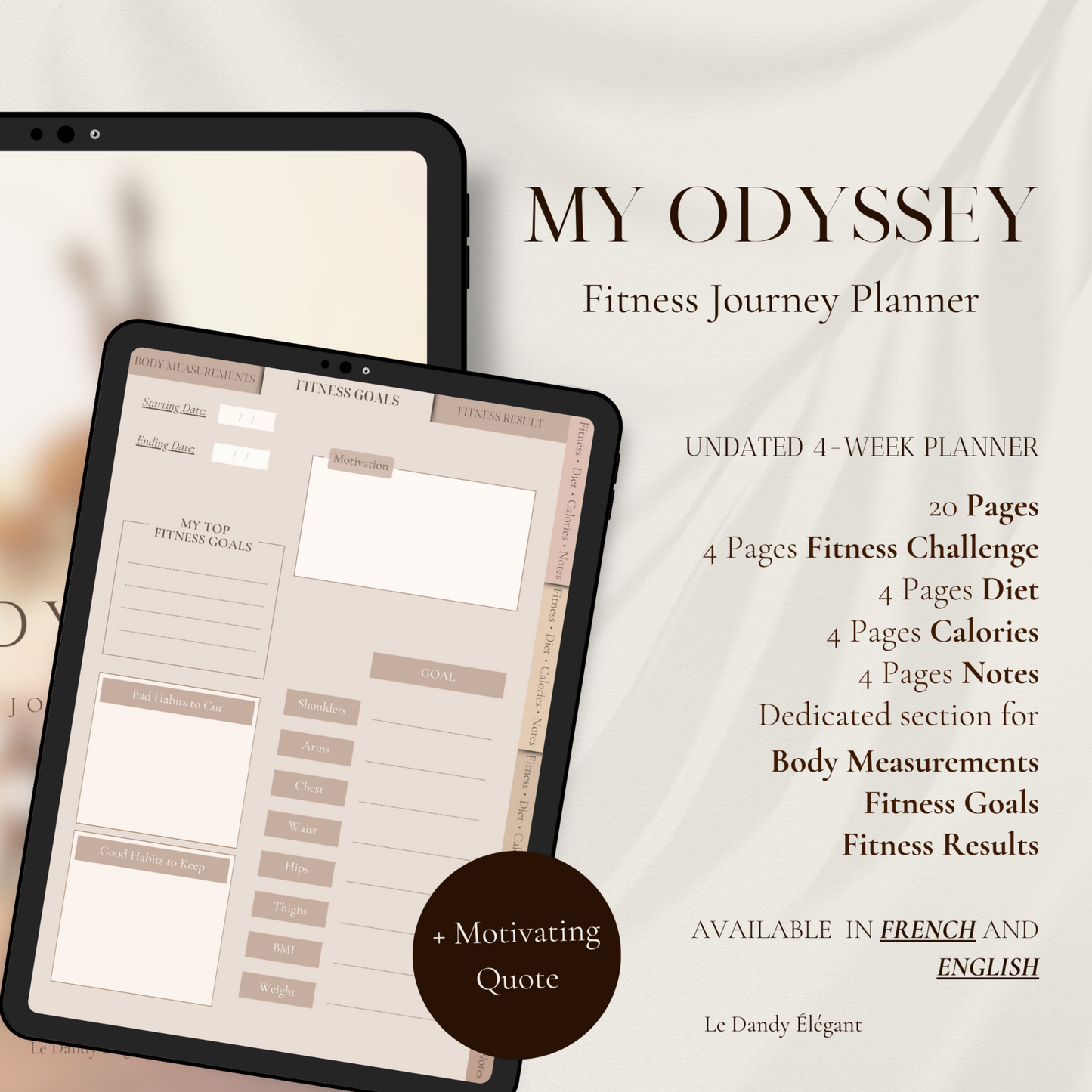 Introducing 'My Odyssey - Fitness Journey Planner' Undated 4-Week Planner