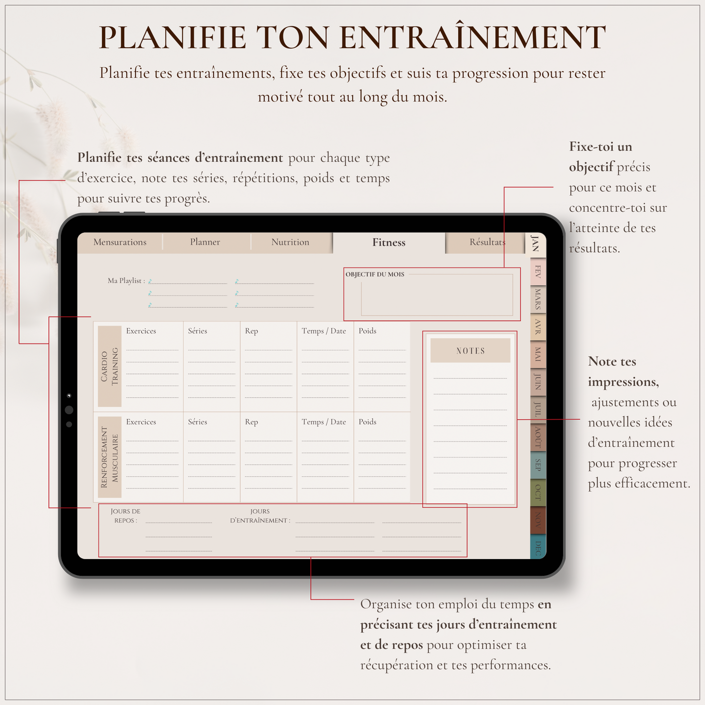 L’atelier du Corps - Planner Fitness & Bien-être