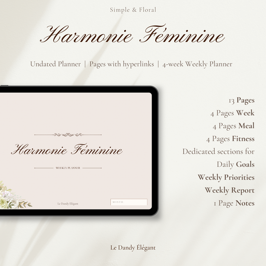 Harmonie Féminine (ENG) - 4-week Weekly Planner